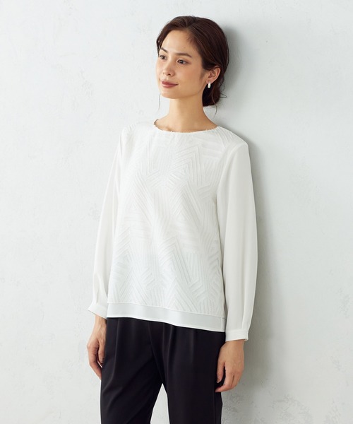 COMME CA ISM（コムサイズム）の「カットジャカード　ブラウス（シャツ/ブラウス・レディース・ホワイト・SMALL/MEDIUM/LARGE）」の12枚目の写真