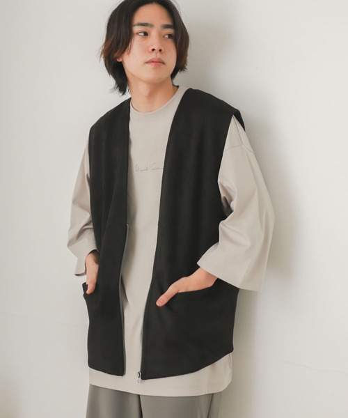 SENSE OF PLACE by URBAN RESEARCH(センスオブプレイスバイアーバンリサーチ)の「エコスエードベスト(その他アウター・メンズ・ブラック/ライトベージュ・MEDIUM/LARGE)」の11枚目の写真