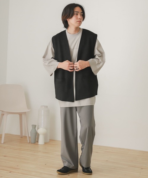 SENSE OF PLACE by URBAN RESEARCH(センスオブプレイスバイアーバンリサーチ)の「エコスエードベスト(その他アウター・メンズ・ブラック/ライトベージュ・MEDIUM/LARGE)」の3枚目の写真