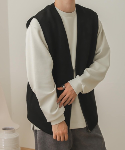 SENSE OF PLACE by URBAN RESEARCH(センスオブプレイスバイアーバンリサーチ)の「エコスエードベスト(その他アウター・メンズ・ブラック/ライトベージュ・MEDIUM/LARGE)」の17枚目の写真