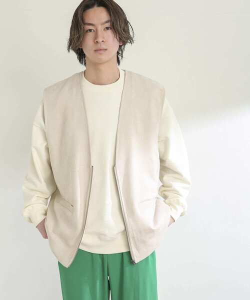 SENSE OF PLACE by URBAN RESEARCH(センスオブプレイスバイアーバンリサーチ)の「エコスエードベスト(その他アウター・メンズ・ブラック/ライトベージュ・MEDIUM/LARGE)」の7枚目の写真