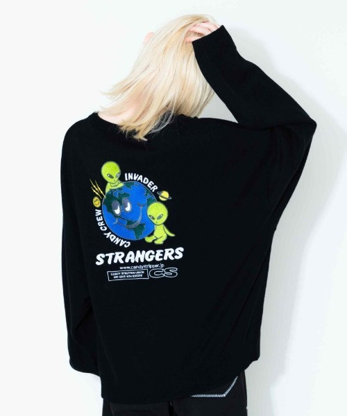 Candy Stripper（キャンディストリッパー）の「PLEASANT INVADER ニット（ニット/セーター・レディース・ブラック/オレンジ/パープル・2）」の11枚目の写真