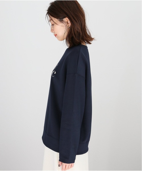 La TOTALITE（ラトータリテ）の「ロゴプリントプルオーバー【手洗い可能】（Tシャツ/カットソー・レディース・ネイビー/ベージュ・FREE）」の6枚目の写真