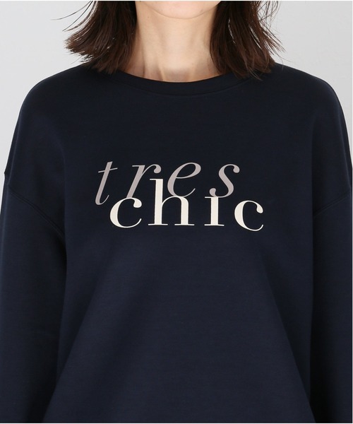 La TOTALITE（ラトータリテ）の「ロゴプリントプルオーバー【手洗い可能】（Tシャツ/カットソー・レディース・ネイビー/ベージュ・FREE）」の16枚目の写真