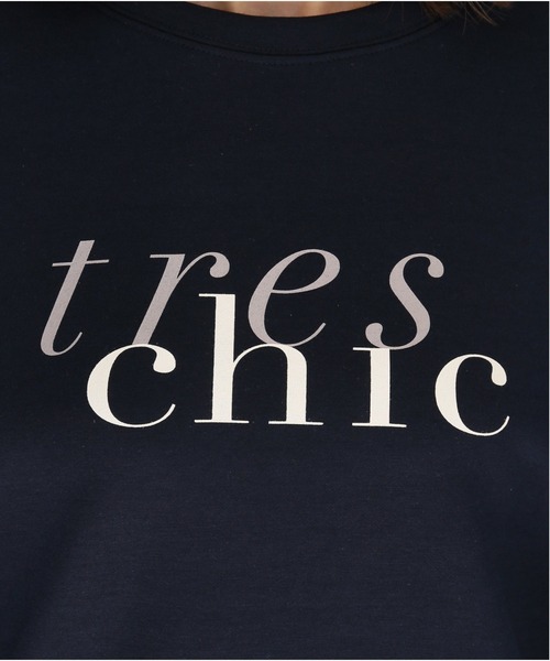 La TOTALITE（ラトータリテ）の「ロゴプリントプルオーバー【手洗い可能】（Tシャツ/カットソー・レディース・ネイビー/ベージュ・FREE）」の11枚目の写真
