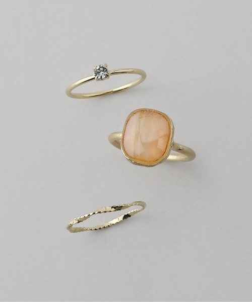 ANEMONE（アネモネ）の「マーブルカラープレートリング[3本セット]（リング・レディース・グレー/オレンジ/ホワイト・FREE）」の6枚目の写真