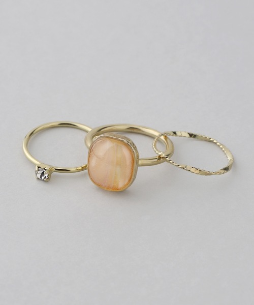 ANEMONE（アネモネ）の「マーブルカラープレートリング[3本セット]（リング・レディース・グレー/オレンジ/ホワイト・FREE）」の7枚目の写真