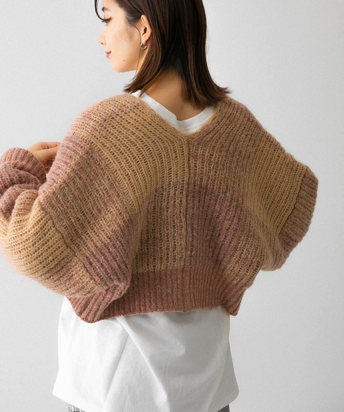 KBF（ケイビーエフ）の「BIGチェックショートカーディガン（カーディガン/ボレロ・レディース・ブルー系その他/ベージュ系その他/パープル系その他・ONE）」の5枚目の写真