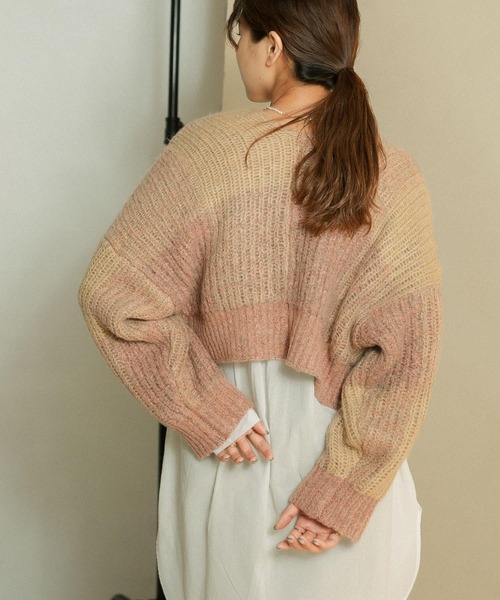 KBF（ケイビーエフ）の「BIGチェックショートカーディガン（カーディガン/ボレロ・レディース・ブルー系その他/ベージュ系その他/パープル系その他・ONE）」の13枚目の写真