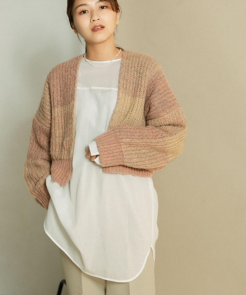 KBF（ケイビーエフ）の「BIGチェックショートカーディガン（カーディガン/ボレロ・レディース・ブルー系その他/ベージュ系その他/パープル系その他・ONE）」の10枚目の写真