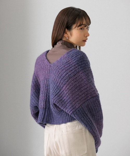 KBF（ケイビーエフ）の「BIGチェックショートカーディガン（カーディガン/ボレロ・レディース・ブルー系その他/ベージュ系その他/パープル系その他・ONE）」の20枚目の写真