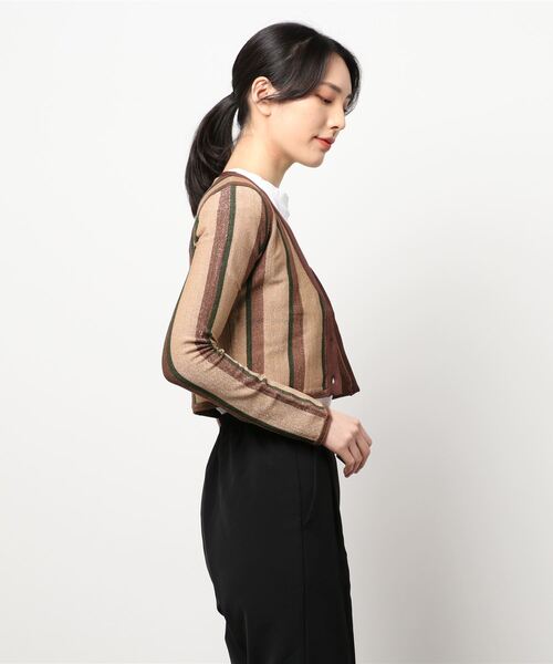 FIG&VIPER(フィグアンドバイパー)の「ラメストライプニットTOP(ニット/セーター・レディース・ベージュ/オレンジ・FREE)」の7枚目の写真