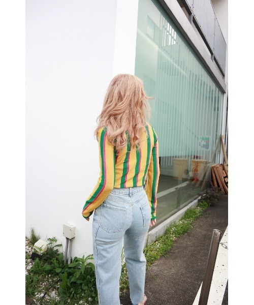 FIG&VIPER(フィグアンドバイパー)の「ラメストライプニットTOP(ニット/セーター・レディース・ベージュ/オレンジ・FREE)」の11枚目の写真