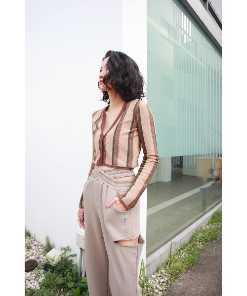 FIG&VIPER(フィグアンドバイパー)の「ラメストライプニットTOP(ニット/セーター・レディース・ベージュ/オレンジ・FREE)」の13枚目の写真