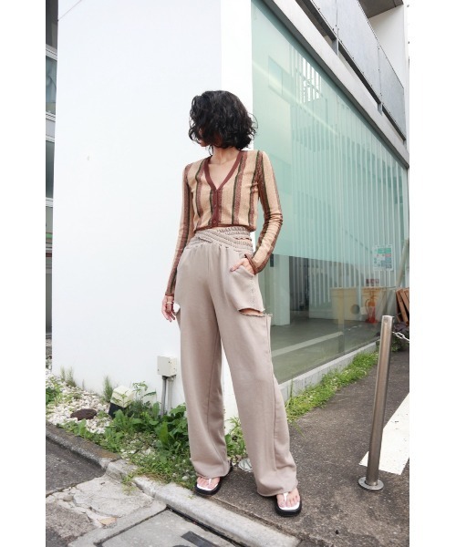 FIG&VIPER(フィグアンドバイパー)の「ラメストライプニットTOP(ニット/セーター・レディース・ベージュ/オレンジ・FREE)」の10枚目の写真