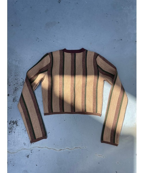 FIG&VIPER(フィグアンドバイパー)の「ラメストライプニットTOP(ニット/セーター・レディース・ベージュ/オレンジ・FREE)」の5枚目の写真