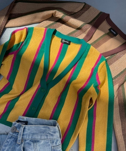 FIG&VIPER(フィグアンドバイパー)の「ラメストライプニットTOP(ニット/セーター・レディース・ベージュ/オレンジ・FREE)」の22枚目の写真
