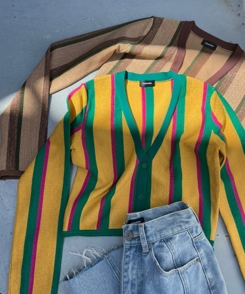 FIG&VIPER(フィグアンドバイパー)の「ラメストライプニットTOP(ニット/セーター・レディース・ベージュ/オレンジ・FREE)」の21枚目の写真