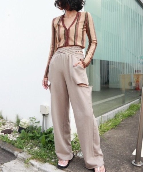 FIG&VIPER(フィグアンドバイパー)の「ラメストライプニットTOP(ニット/セーター・レディース・ベージュ/オレンジ・FREE)」の17枚目の写真