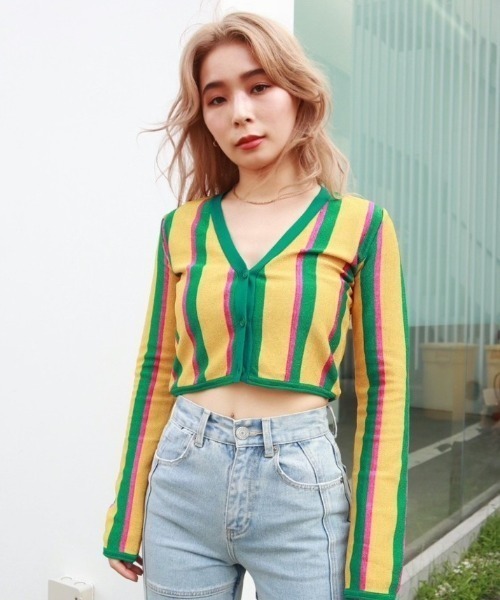 FIG&VIPER(フィグアンドバイパー)の「ラメストライプニットTOP(ニット/セーター・レディース・ベージュ/オレンジ・FREE)」の16枚目の写真