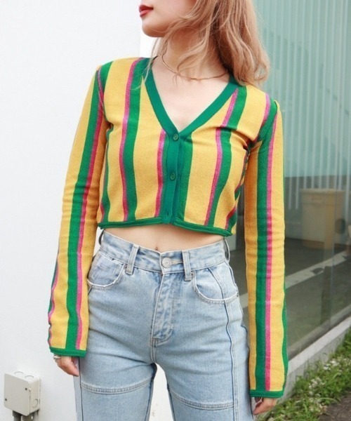 FIG&VIPER(フィグアンドバイパー)の「ラメストライプニットTOP(ニット/セーター・レディース・ベージュ/オレンジ・FREE)」の15枚目の写真