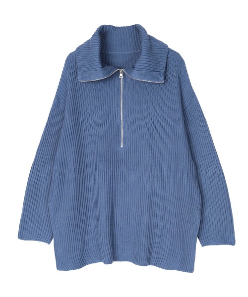 UR'S(ユアーズ)の「ハーフジップニットプルオーバー(ニット/セーター・レディース・モカ/アイボリー/ブルー・S/M/L)」の18枚目の写真