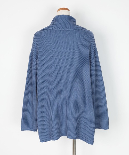 UR'S(ユアーズ)の「ハーフジップニットプルオーバー(ニット/セーター・レディース・モカ/アイボリー/ブルー・S/M/L)」の12枚目の写真