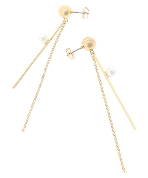 AMERICAN HOLIC（アメリカンホリック）の「パール&メタルバーピアス（ピアス（両耳用）・レディース・ゴールド/シルバー・FREE）」の9枚目の写真