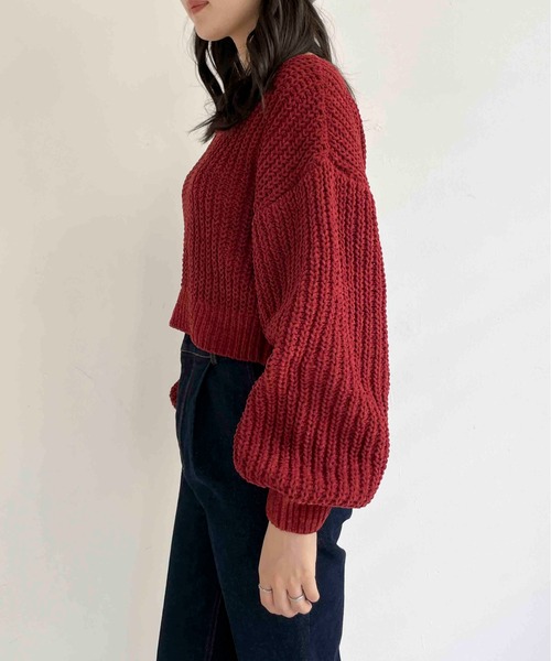 EPIMI E'PIMMY（エピミエピミー）の「前後2wayモールニットプルオーバー（ニット/セーター・レディース・ブラック/エンジ/ベージュ/オフホワイト/ブルー・MEDIUM）」の17枚目の写真