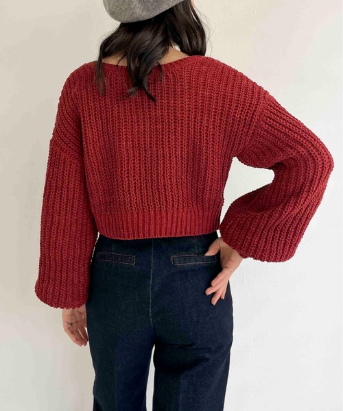 EPIMI E'PIMMY（エピミエピミー）の「前後2wayモールニットプルオーバー（ニット/セーター・レディース・ブラック/エンジ/ベージュ/オフホワイト/ブルー・MEDIUM）」の19枚目の写真