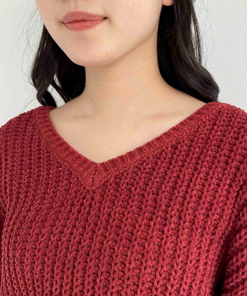 EPIMI E'PIMMY（エピミエピミー）の「前後2wayモールニットプルオーバー（ニット/セーター・レディース・ブラック/エンジ/ベージュ/オフホワイト/ブルー・MEDIUM）」の10枚目の写真