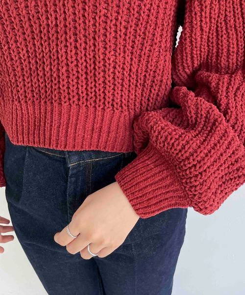 EPIMI E'PIMMY（エピミエピミー）の「前後2wayモールニットプルオーバー（ニット/セーター・レディース・ブラック/エンジ/ベージュ/オフホワイト/ブルー・MEDIUM）」の15枚目の写真