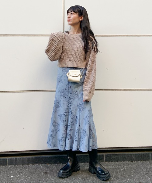 EPIMI E'PIMMY（エピミエピミー）の「前後2wayモールニットプルオーバー（ニット/セーター・レディース・ブラック/エンジ/ベージュ/オフホワイト/ブルー・MEDIUM）」の18枚目の写真