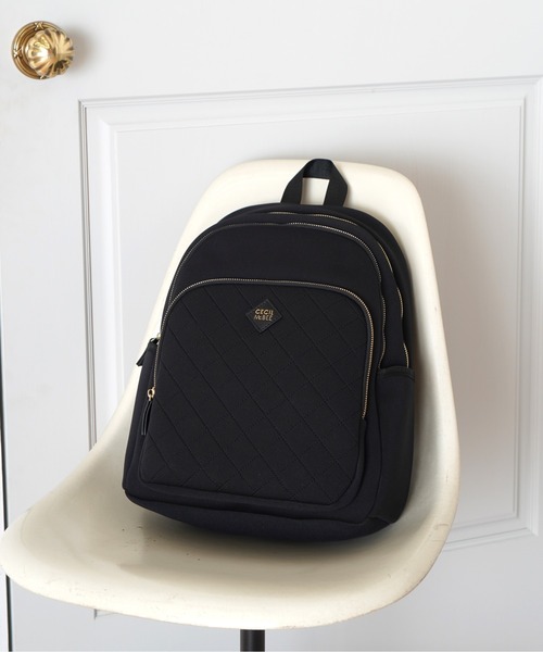 CECIL McBEE（セシルマクビー）の「【CECIL McBEE / セシルマクビー】 QUILTING DAYPACK（バックパック/リュック・レディース・ブラック/ベージュ・FREE）」の9枚目の写真