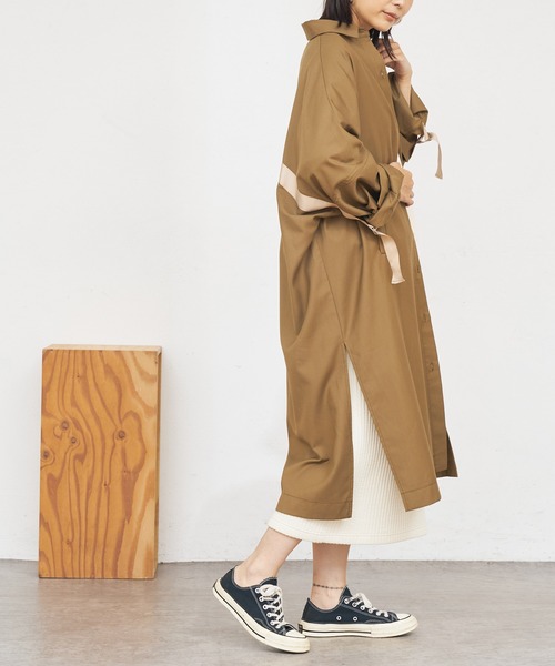 BONbazaar（ボンバザール）の「《360度可愛いアウター》オータムシャツコート（その他アウター・レディース・カーキ/チャコールグレー・FREE）」の14枚目の写真