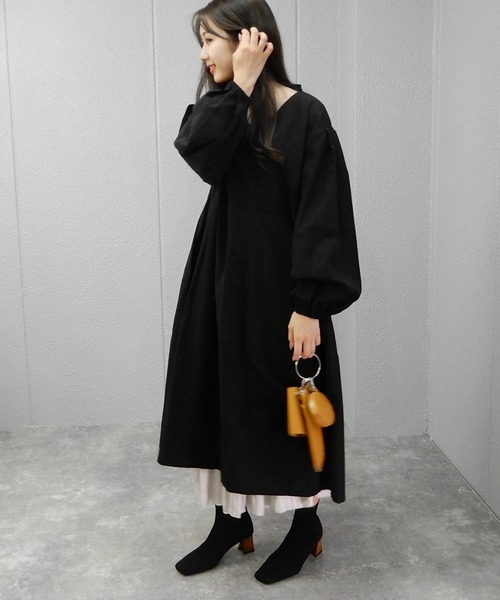 minia(ミニア)の「木目調ヒールニットブーツ ◆(ブーツ・レディース・ブラック/モカ・LL/S/L/M)」の13枚目の写真