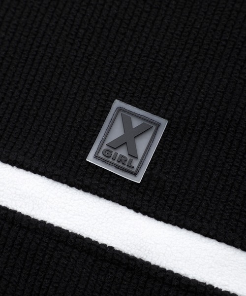 X-girl（エックスガール）の「CONTRAST LINE RIB TOP（Tシャツ/カットソー・レディース・ブルー/ブラック/ホワイト・M/S）」の9枚目の写真