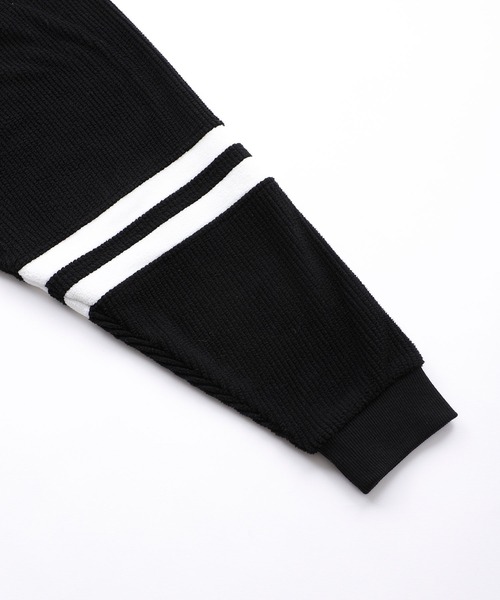 X-girl（エックスガール）の「CONTRAST LINE RIB TOP（Tシャツ/カットソー・レディース・ブルー/ブラック/ホワイト・M/S）」の11枚目の写真