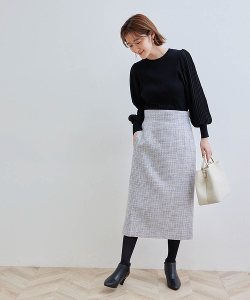 ROPE' PICNIC（ロペピクニック）の「ツイードアイラインスカート（スカート・レディース・ブラック/サックスブルー・40/38/36）」の13枚目の写真