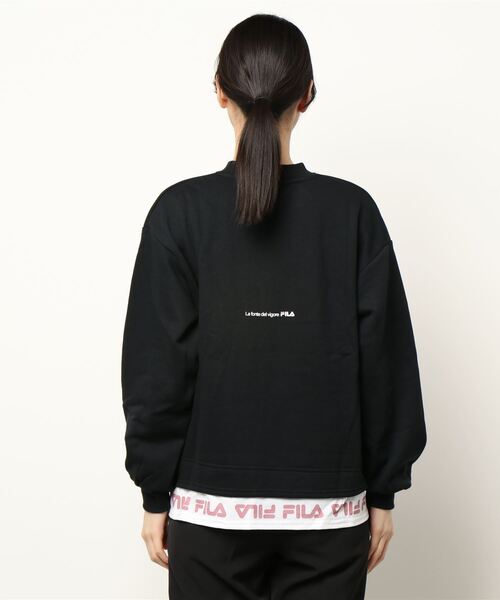 FILA（フィラ）の「【FILA】あったかレイヤードスウェット（スウェット・レディース・グリーン/オフホワイト/ブラック・M/L）」の4枚目の写真