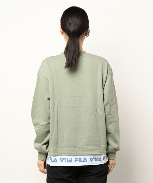 FILA（フィラ）の「【FILA】あったかレイヤードスウェット（スウェット・レディース・グリーン/オフホワイト/ブラック・M/L）」の6枚目の写真