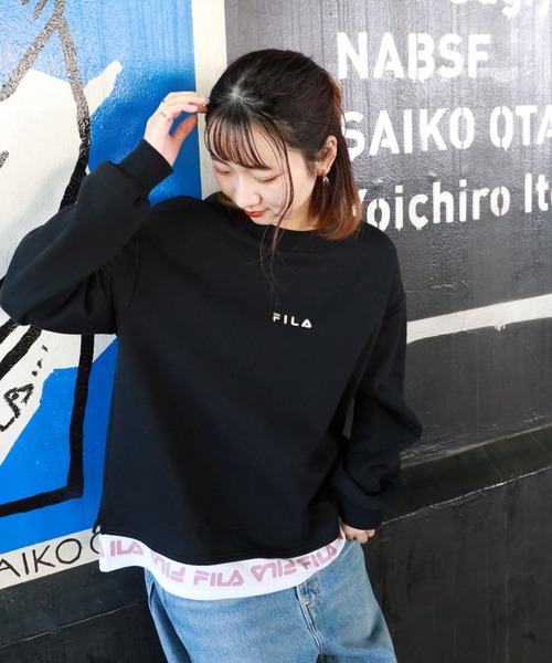 FILA（フィラ）の「【FILA】あったかレイヤードスウェット（スウェット・レディース・グリーン/オフホワイト/ブラック・M/L）」の3枚目の写真