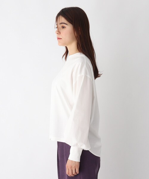 OPAQUE.CLIP(オペークドットクリップ)の「◆SILKYSUPIMA フハク切替ボリュームスリーブカットソー【WEB限定サイズ】(Tシャツ/カットソー・レディース・チャコールグレー/ダークブラウン/ホワイト系/ブラック・34/38/42/36/40)」の8枚目の写真
