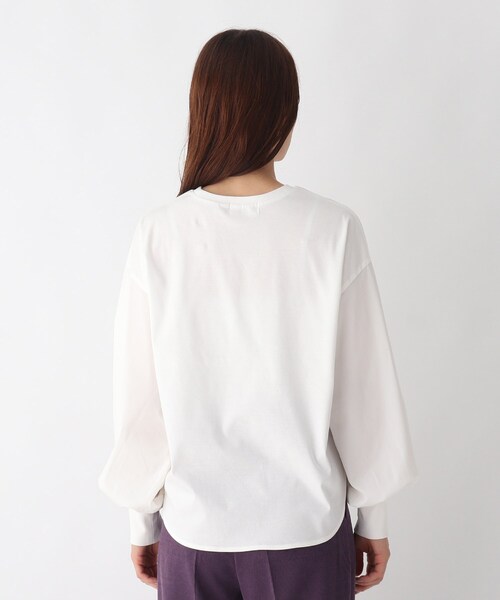 OPAQUE.CLIP(オペークドットクリップ)の「◆SILKYSUPIMA フハク切替ボリュームスリーブカットソー【WEB限定サイズ】(Tシャツ/カットソー・レディース・チャコールグレー/ダークブラウン/ホワイト系/ブラック・34/38/42/36/40)」の5枚目の写真