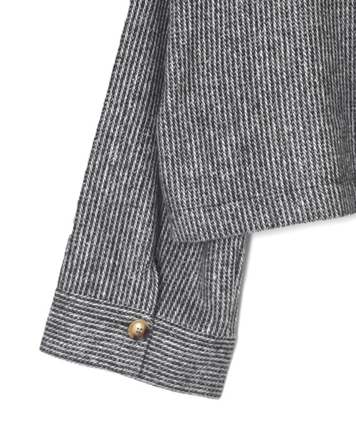 Alley by w closet（アリーバイダブルクローゼット）の「【Alley】起毛ストライプショートジャケット（その他アウター・レディース・グレー・FREE）」の4枚目の写真