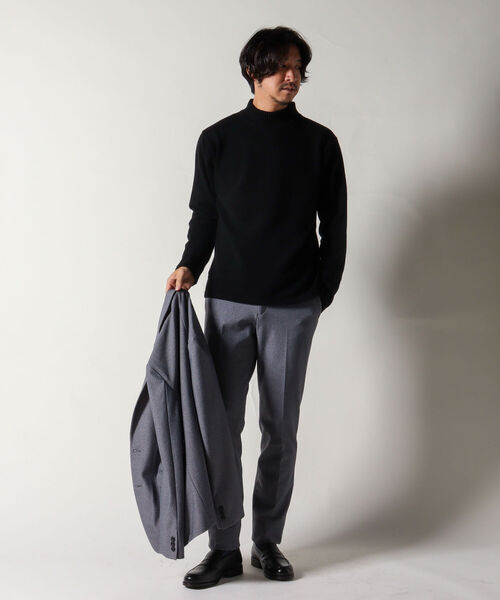 Stutostein Nolley's(シュテットシュタインノーリーズ)の「モックネック プルオーバーニット 日本製 (※無地も柄も上品に決まる一枚着ニット)(ニット/セーター・メンズ・ブラウン系その他3/ベージュ/ネイビー系3/ブラック・M/L/XL/LARGE/X-LARGE/MEDIUM)」の22枚目の写真