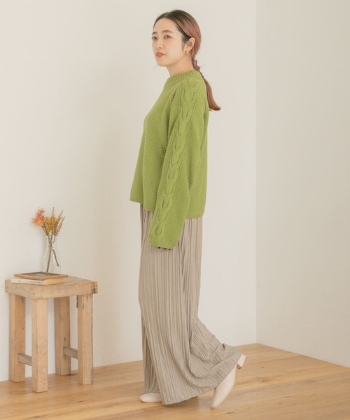 ITEMS URBANRESEARCH（アイテムズ アーバンリサーチ）の「プリーツワイドパンツ（その他パンツ・レディース・ブラック/ブルー/グレー系その他/オリーブ・FREE）」の12枚目の写真