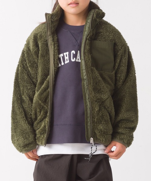 OMNES(オムネス)の「キッズ ボアフリースジャケット(ブルゾン・キッズ・アイボリー/ブラック/カーキ/ブラウン・110/100/140/120/130)」の1枚目の写真