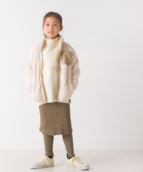 OMNES(オムネス)の「キッズ ボアフリースジャケット(ブルゾン・キッズ・アイボリー/ブラック/カーキ/ブラウン・110/100/140/120/130)」の5枚目の写真