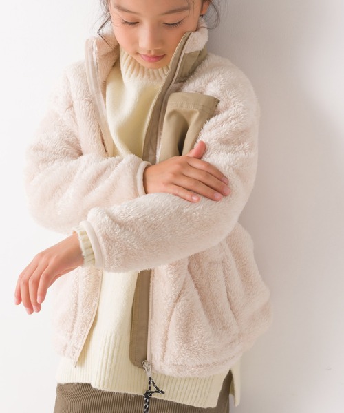 OMNES(オムネス)の「キッズ ボアフリースジャケット(ブルゾン・キッズ・アイボリー/ブラック/カーキ/ブラウン・110/100/140/120/130)」の6枚目の写真